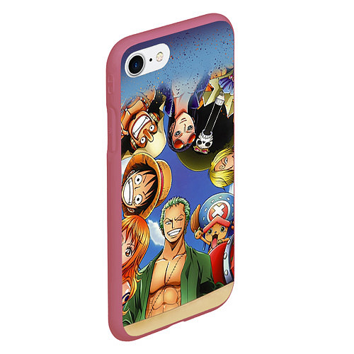 Чехол iPhone 7/8 матовый One Piece / 3D-Малиновый – фото 2