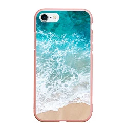 Чехол iPhone 7/8 матовый Берег, цвет: 3D-светло-розовый