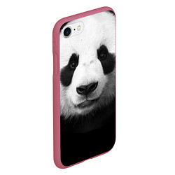 Чехол iPhone 7/8 матовый Взгляд панды, цвет: 3D-малиновый — фото 2