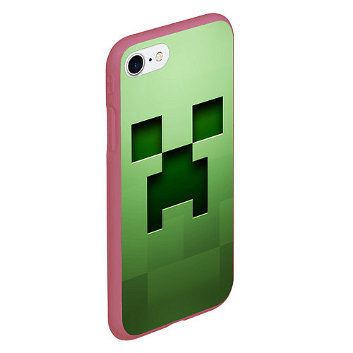 Чехол iPhone 7/8 матовый Creeper Face / 3D-Малиновый – фото 2