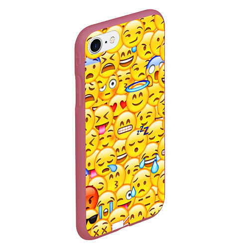 Чехол iPhone 7/8 матовый Emoji / 3D-Малиновый – фото 2