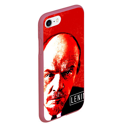 Чехол iPhone 7/8 матовый Red Lenin / 3D-Малиновый – фото 2