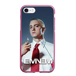 Чехол iPhone 7/8 матовый Eminem Fire, цвет: 3D-малиновый