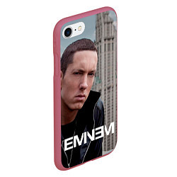 Чехол iPhone 7/8 матовый Eminem: It's Rap, цвет: 3D-малиновый — фото 2