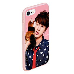 Чехол iPhone 7/8 матовый BTS: Love Me, цвет: 3D-светло-розовый — фото 2