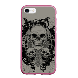 Чехол iPhone 7/8 матовый Skulls