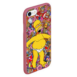 Чехол iPhone 7/8 матовый Рай Гомера, цвет: 3D-малиновый — фото 2