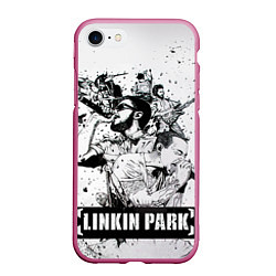 Чехол iPhone 7/8 матовый Linkin Park, цвет: 3D-малиновый