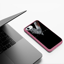 Чехол iPhone 7/8 матовый Vikings Emblem, цвет: 3D-малиновый — фото 2