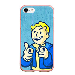 Чехол iPhone 7/8 матовый Fallout: It's okey, цвет: 3D-светло-розовый