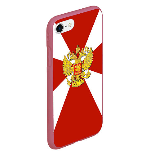 Чехол iPhone 7/8 матовый Флаг ВВ / 3D-Малиновый – фото 2