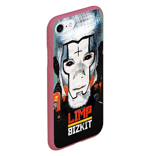 Чехол iPhone 7/8 матовый Limp Bizkit: Faith Face / 3D-Малиновый – фото 2