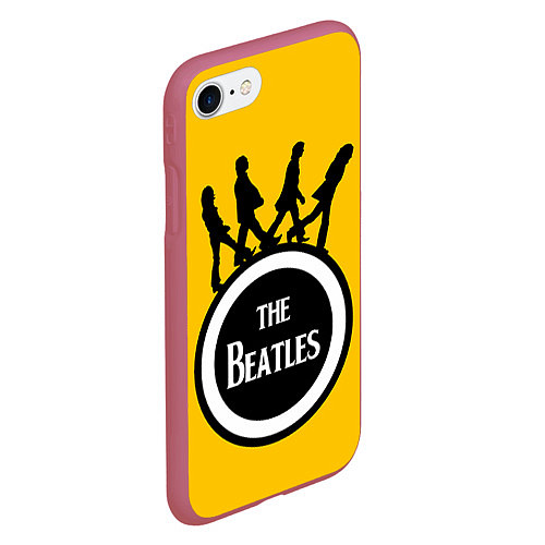 Чехол iPhone 7/8 матовый The Beatles: Yellow Vinyl / 3D-Малиновый – фото 2