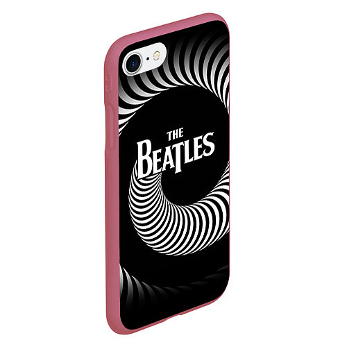 Чехол iPhone 7/8 матовый The Beatles: Stereo Type / 3D-Малиновый – фото 2