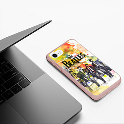 Чехол iPhone 7/8 матовый The Beatles: Colour Spray, цвет: 3D-светло-розовый — фото 2