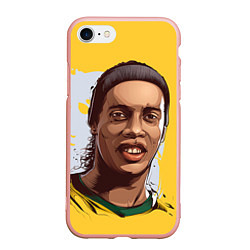 Чехол iPhone 7/8 матовый Ronaldinho Art, цвет: 3D-светло-розовый