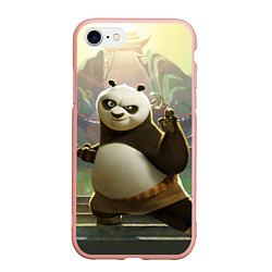 Чехол iPhone 7/8 матовый Кунг фу панда, цвет: 3D-светло-розовый