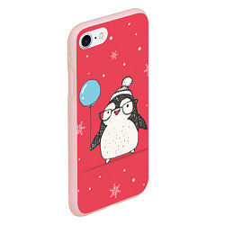 Чехол iPhone 7/8 матовый Влюбленная пингвинка, цвет: 3D-светло-розовый — фото 2