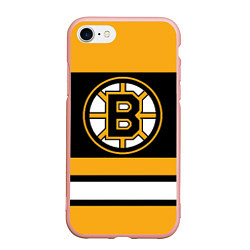 Чехол iPhone 7/8 матовый Boston Bruins, цвет: 3D-светло-розовый