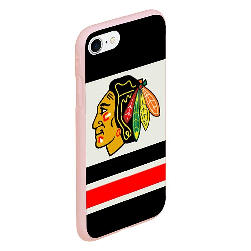 Чехол iPhone 7/8 матовый Chicago Blackhawks / 3D-Светло-розовый – фото 2