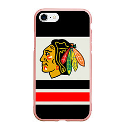 Чехол iPhone 7/8 матовый Chicago Blackhawks, цвет: 3D-светло-розовый