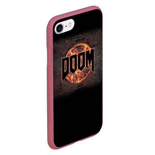 Чехол iPhone 7/8 матовый DOOM Fire / 3D-Малиновый – фото 2