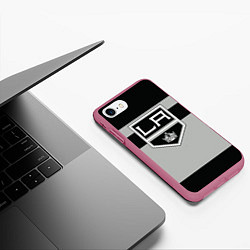 Чехол iPhone 7/8 матовый Los Angeles Kings цвета 3D-малиновый — фото 2