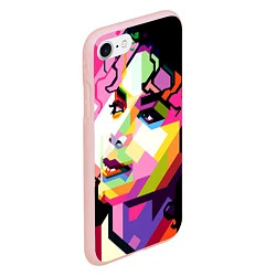 Чехол iPhone 7/8 матовый Michael Jackson Art, цвет: 3D-светло-розовый — фото 2
