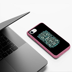 Чехол iPhone 7/8 матовый Дева, цвет: 3D-малиновый — фото 2