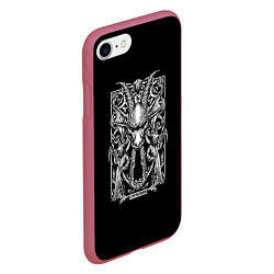 Чехол iPhone 7/8 матовый Козерог, цвет: 3D-малиновый — фото 2