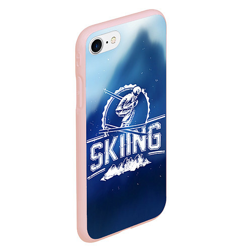 Чехол iPhone 7/8 матовый Лыжный спорт / 3D-Светло-розовый – фото 2