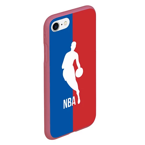 Чехол iPhone 7/8 матовый Эмблема NBA / 3D-Малиновый – фото 2