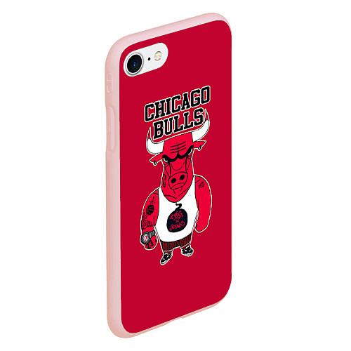 Чехол iPhone 7/8 матовый Chicago bulls / 3D-Светло-розовый – фото 2
