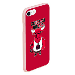 Чехол iPhone 7/8 матовый Chicago bulls, цвет: 3D-светло-розовый — фото 2