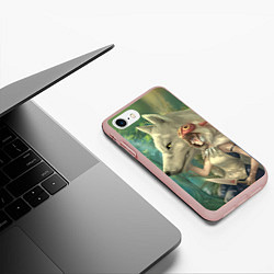 Чехол iPhone 7/8 матовый Принцесса и волк, цвет: 3D-светло-розовый — фото 2
