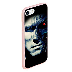 Чехол iPhone 7/8 матовый Взгляд Терминатора, цвет: 3D-светло-розовый — фото 2