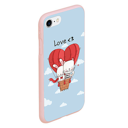 Чехол iPhone 7/8 матовый Влюбленные на шаре / 3D-Светло-розовый – фото 2