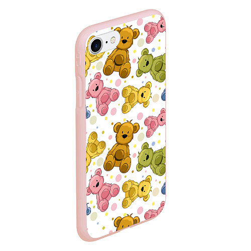 Чехол iPhone 7/8 матовый Любимые медвежата / 3D-Светло-розовый – фото 2