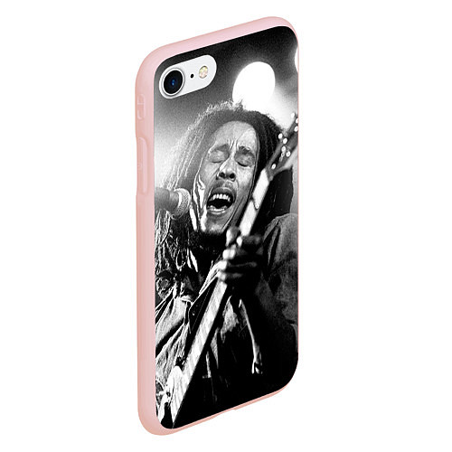 Чехол iPhone 7/8 матовый Боб Марли поет / 3D-Светло-розовый – фото 2