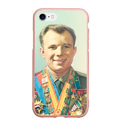 Чехол iPhone 7/8 матовый Гагарин в орденах
