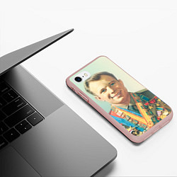 Чехол iPhone 7/8 матовый Гагарин в орденах, цвет: 3D-светло-розовый — фото 2