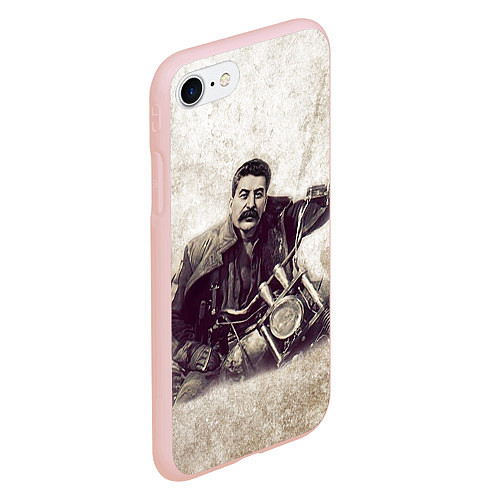 Чехол iPhone 7/8 матовый Сталин байкер / 3D-Светло-розовый – фото 2