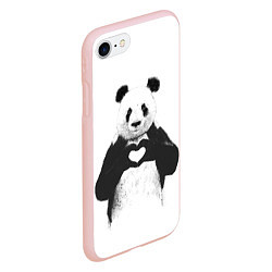 Чехол iPhone 7/8 матовый Panda Love, цвет: 3D-светло-розовый — фото 2