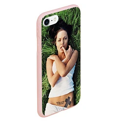 Чехол iPhone 7/8 матовый Анджелина Джоли, цвет: 3D-светло-розовый — фото 2