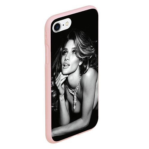 Чехол iPhone 7/8 матовый Девушка в ожерелье / 3D-Светло-розовый – фото 2