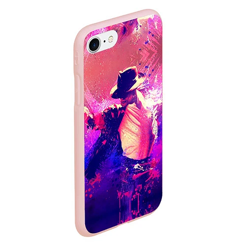 Чехол iPhone 7/8 матовый Michael Jackson: Moon / 3D-Светло-розовый – фото 2