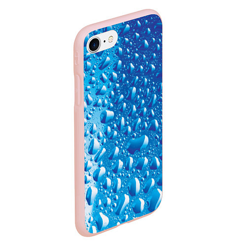 Чехол iPhone 7/8 матовый Капли воды / 3D-Светло-розовый – фото 2