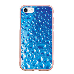 Чехол iPhone 7/8 матовый Капли воды, цвет: 3D-светло-розовый