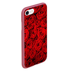 Чехол iPhone 7/8 матовый Красные розы, цвет: 3D-малиновый — фото 2