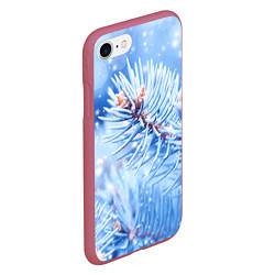 Чехол iPhone 7/8 матовый Снежные иголки, цвет: 3D-малиновый — фото 2